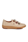 Beige Genuine Leather Orthopedic Womens Casual Shoes 401 Z