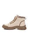 Beige Memory Foam Laced Non-Slip Sole Womens Boots Fade Z