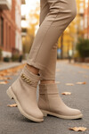 Bej İçi Kürklü Fermuarlı Kaymaz Kadın Bot 636182 Z