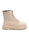 Beige Lace-Up Zippered Fleece Womens Boots Terra 5000 Z