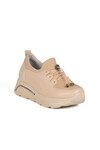 Beige Lock Lace-Up Womens Casual Shoes 1706 Z
