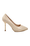 Beige Thin Long Heeled Womens Evening Shoes 448205 Z