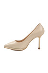 Beige Thin Long Heeled Womens Evening Shoes 448205 Z