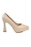 Beige Thin Long Womens High Heel Shoes 448206 Z