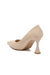 Beige Thin Long Womens High Heel Evening Shoes 665127 Z