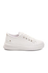 White Lace-Up Light Leather Womens Sneakers 201 G