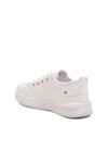 White Lace-Up Light Leather Womens Sneakers 201 G