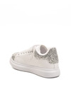 White Glittery Velcro Lightweight Girls Sneakers 2540-26K F
