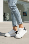 White Black Thick Sole Lace-Up Unisex Sneakers OZ-03 Z