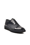 Navy Blue Patent Leather Genuine Leather Mens Classic Shoes 6590 M