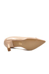 Beige Patent Leather Thin Heeled Womens Evening Shoes 357164 Z