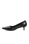 Black Skin Light Womens Thin Short Heeled Shoes 458343 Z