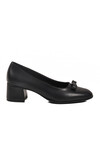 Black Skin Bow Ribbon Womens High Heel Shoes 519081 Z