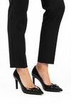 Siyah Cilt Kadın İnce Uzun Topuklu Ayakkabı 575033 Z
