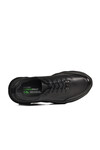 Black Genuine Leather Lace-Up Mens Sneakers 152-22390 M