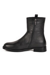 Black Genuine Leather Womens Boots with Polar Fleece Inside 2552701K Z