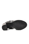 Siyah Hakiki Deri Kadın Topuklu Sandalet 9750 Z