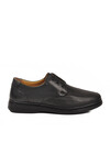 Black Wrinkled Genuine Leather Mens Casual Shoes DSN 2038 M
