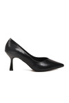 Black Wrinkled Short Thin Heeled Womens Evening Shoes 357190 Z