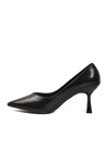 Black Wrinkled Short Thin Heeled Womens Evening Shoes 357190 Z