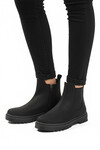 Black Nubuck Fleece Inside Zippered Non-Slip Womens Boots 24071 Z