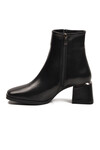 Black Shiny Polar Fleece Zippered High Heel Womens Boots PC-54000 Z