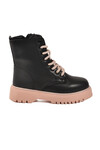 Siyah Pudra İçi Polarlı Bağcıklı Fermuarlı Kaymaz Kız Çocuk Bot Dale 05 F