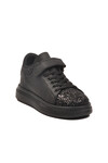 Black Glittery Velcro Light Flexible Girls Sports Shoes 2540-26K P