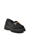 Black Suede Thick-Soled Womens Casual Shoes 572461 Z