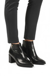 Black Fur-lined Cold-Resistant Heeled Womens Boots PC-54984 Z