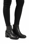 Black Fur Lined Zippered Non-Slip Sole Womens Boots PC-55270 Z