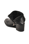 Black Fur Lined Zippered Non-Slip Sole Womens Boots PC-55270 Z