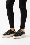 Black Lace-Up Lightweight Womens Sneaker Lady 029 Z