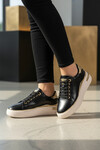 Black Lace-Up Lightweight Womens Sneaker Lady 029 Z
