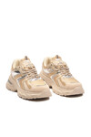 Bej Bağcıklı Kalın Taban Hafif Kadın Sneaker 2318 G