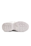 Beyaz Bağcıklı Kalın Taban Hafif Kadın Sneaker 2318 G