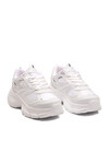 Beyaz Bağcıklı Hafif Yüksek Taban Kadın Sneaker 2376 G
