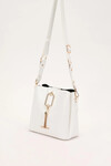 Beyaz Rugan Kadın Omuz Çantası 930126