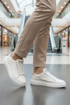 Beyaz Bağcıklı Cilt Hafif Esnek Erkek Sneaker 179 M