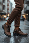Kahve Su Geçirmez Kaymaz Taban Erkek Outdoor Ayakkabı M4105 M