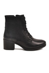 Siyah Hakiki Deri İçi Polarlı Kadın Topuklu Bot 92159-1 Z