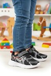 Siyah Kırmızı Cırtlı Hafif Esnek Unisex Çocuk Spor Ayakkabı Kelsy P