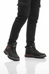 Siyah Kırmızı Kaymaz Taban Fermuarlı Unisex Outdoor Bot 444 G