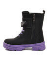 Siyah Lila İçi Polarlı Kaymaz Taban Kız Çocuk Bot G-1001 F Zncr