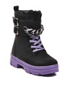 Siyah Lila İçi Polarlı Kaymaz Taban Kız Çocuk Bot G-1001 F Zncr