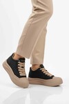 Siyah Bağcıklı Kaymaz Taban Kadın Sneaker Bot 25K426-1 Z