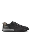 230306 Black Genuine Leather Mens Sneakers