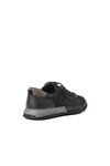 230306 Black Genuine Leather Mens Sneakers
