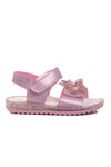 Pembe Simli  Bebek Düz Sandalet 24-419 B