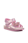 Pembe Simli  Bebek Düz Sandalet 24-419 B